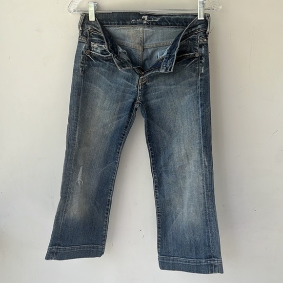 7 For All Mankind Dojo Jeans Size 24 Womens Denim Bermuda Shorts 7FAMK Cotton - Picture 10 of 12